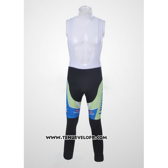 2011 Maillot Ciclismo Liquigas Cannondale Blanc et Vert Manches Longues et Cuissard